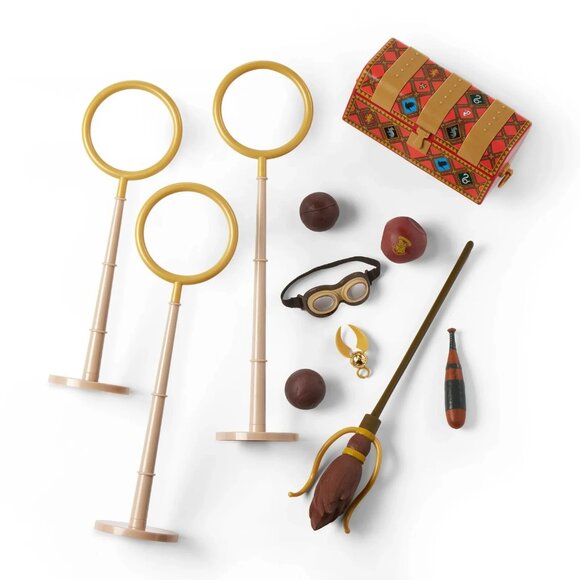 Harry Potter Quidditch Sports Accessories With Golden Snitch Set For 18" Dolls - Picture 2 of 11
